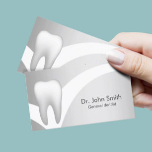 Dentist Modern Metallic Dental Silver Visitkort