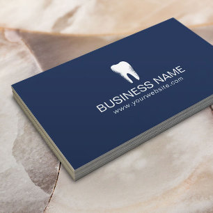Dentist Modern Navy Blue Dental Care Professionell Visitkort