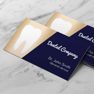 Dentist Modern Navy & Guld Dental Care Tidsbeställning Kort
