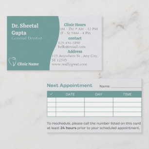 Dentist Modern Tand Logotyp Dental Care Möte Tidsbeställning Kort