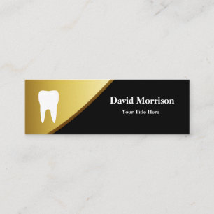 Dentist Modern tandassistent i Guld och Grått Mini Visitkort