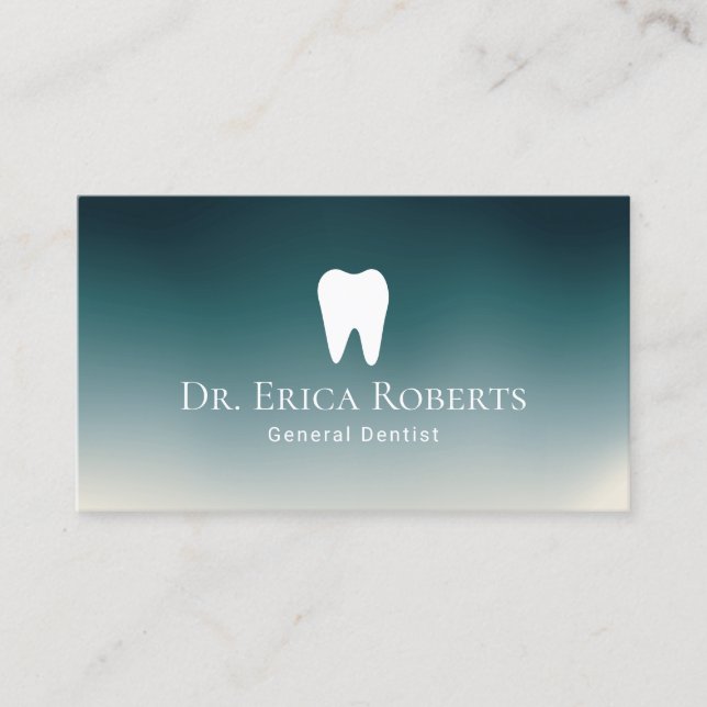 Dentist Modern Teal Ombre Dental Office Visitkort (Framsida)