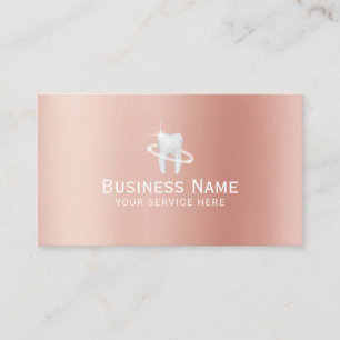 Dentist Modern Tooth Logotyp Ro Guld Dental Tidsbeställning Kort