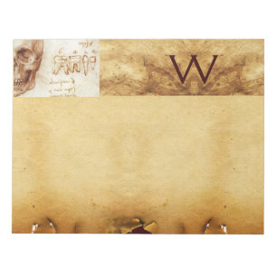 DENTIST MONOGRAM,ANSKT PARCHMENT ANTECKNINGSBLOCK