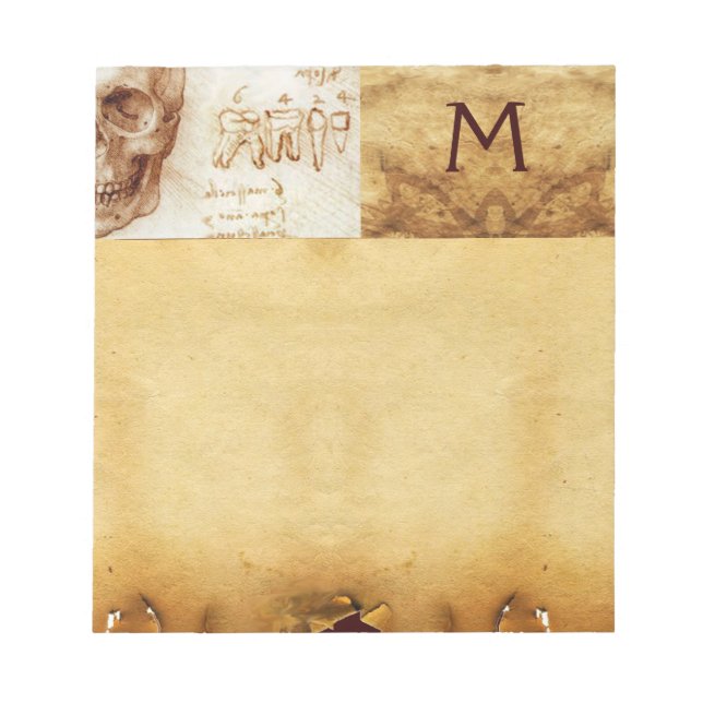 DENTIST MONOGRAM,ANSKT PARCHMENT ANTECKNINGSBLOCK (Framsida)