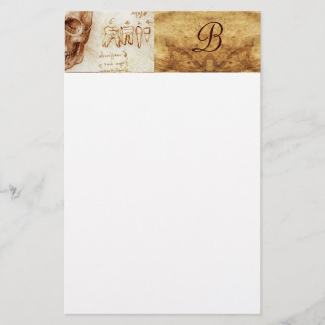 DENTIST MONOGRAM,ANSKT PARCHMENT BREVPAPPER (Framsida)