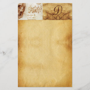 DENTIST MONOGRAM,ANSKT PARCHMENT BREVPAPPER