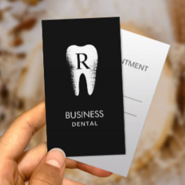 Dentist Monogram Initial Tandtandtråd Möte Tidsbeställning Kort