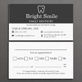 Dentist Möte Reminder Dental Tandvård Visitkort