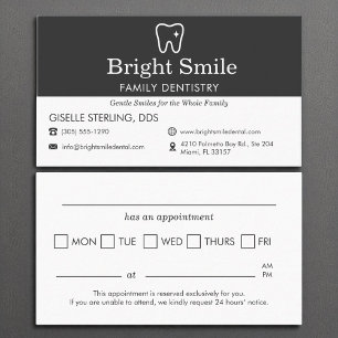 Dentist Möte Reminder Dental Tandvård Visitkort