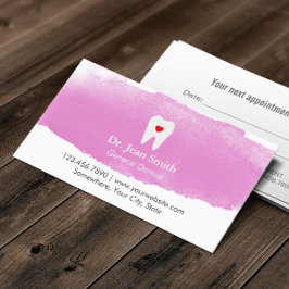 Dentist Möte Toth Heart Watercolor Dental Tidsbeställning Kort