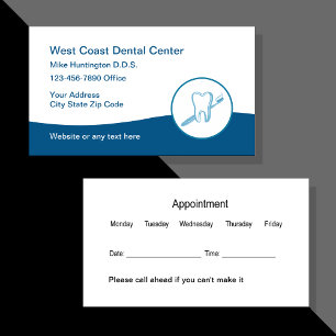 Dentist Möte Two Side Affärskort Visitkort