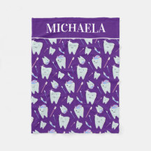 Dentist Namn Dental Hygienist Tooth Mönster Lila