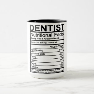 Dentist Näringsmässiga fakta Mugg