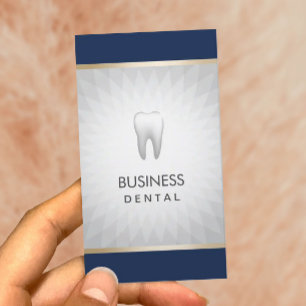 Dentist Navy Blue & Silver Dental Möte Tidsbeställning Kort