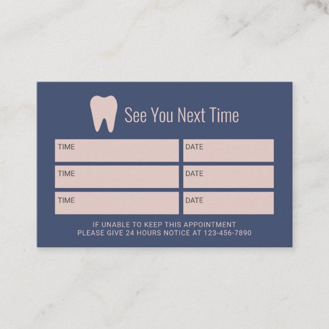 Dentist Nayv & Rosa Dental Care Möte Tidsbeställning Kort (Framsida)