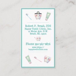 Dentist Office Dental Typography Namn Teeth Kids Visitkort