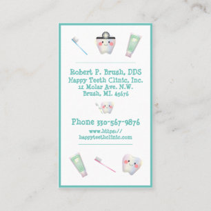 Dentist Office Dental Typography Namn Teeth Kids Visitkort