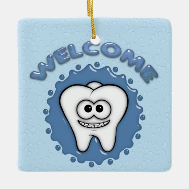 Dentist Office Door Hanger Julgransprydnad Keramik (Framsida)