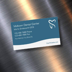 Dentist Office Editable Magnetic Affärskorts Magnetiska Visitkort