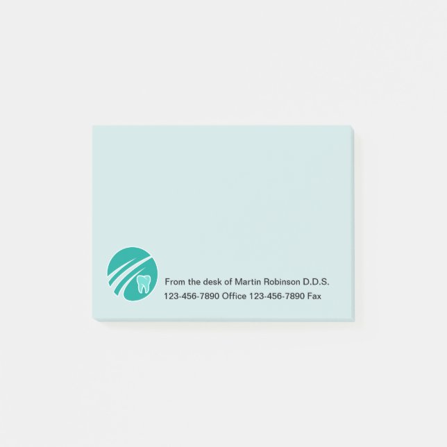 Dentist Office Editable Office Sticky-Anteckningsb Post-it Block (Framsida)