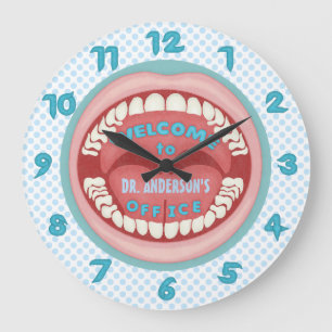 Dentist Office Novelty Personlig Teeth Dental Stor Klocka