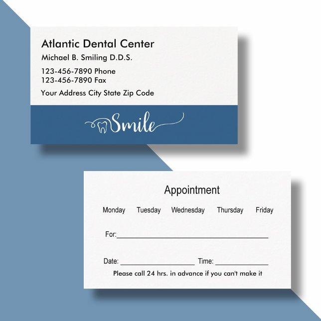 Dentist Office Professionell Businesscards Tidsbeställning Kort (Skapare uppladdad)