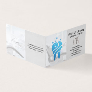 Dentist Office   Ren blå tand   Dental Verktyg Visitkort