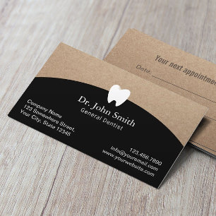 Dentist Office Rustic Kraft Dental Möte Tidsbeställning Kort