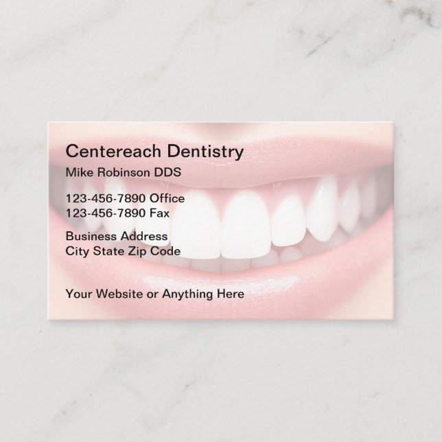 Dentist Office Smile Theme Business Cards Visitkort (Framsida)