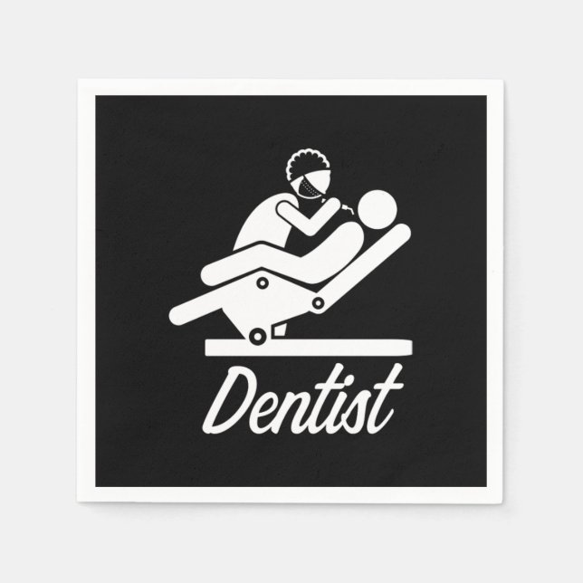 Dentist på arbetsplatsen Tandvård Teth Tooth Dokto Pappersservett (Framsidan)