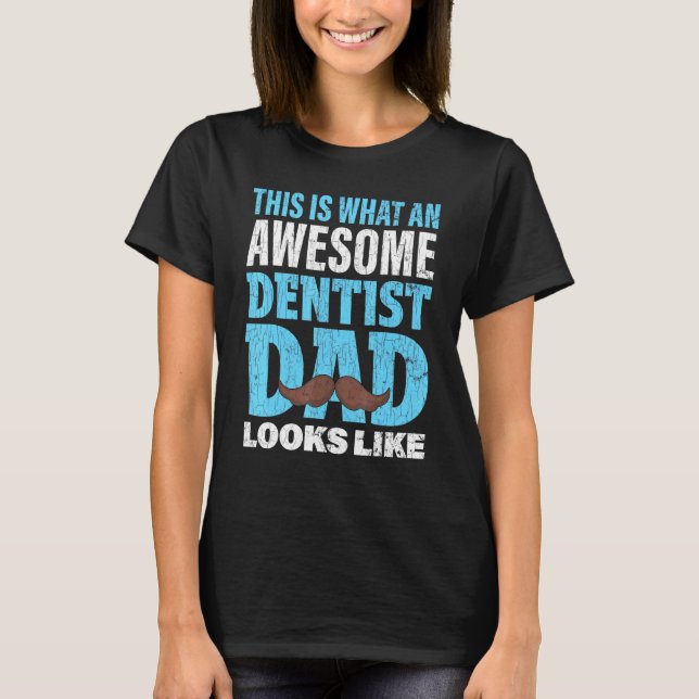 Dentist Pappa Tandvård T Shirt (Framsida)