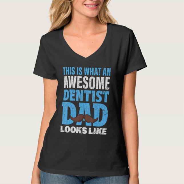 Dentist Pappa Tandvård T Shirt (Framsida)