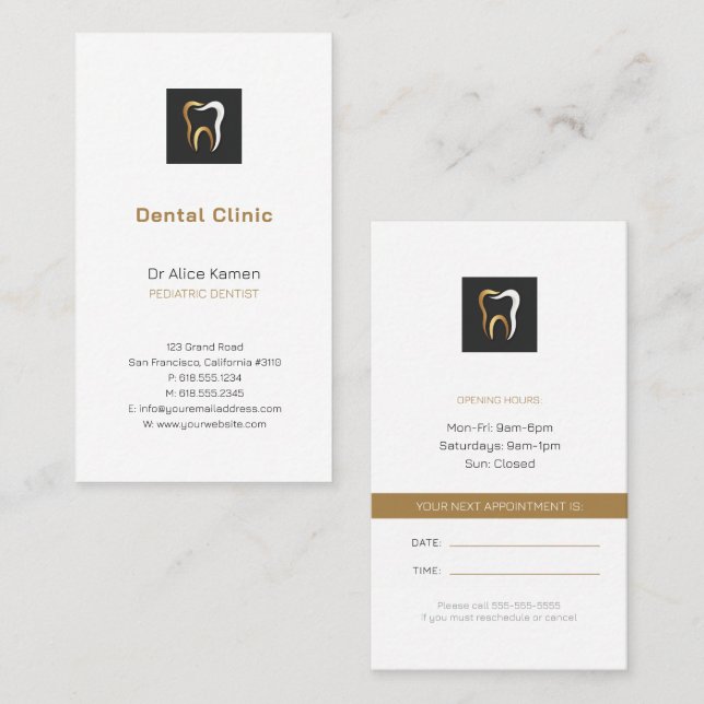 Dentist | Pediatriska dentister Visitkort (Fram/baksida)
