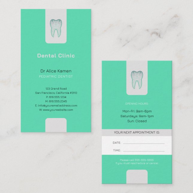 Dentist | Pediatriska dentister Visitkort (Fram/baksida)
