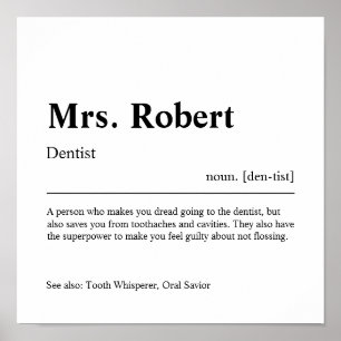 Dentist Personlig Gift Poster