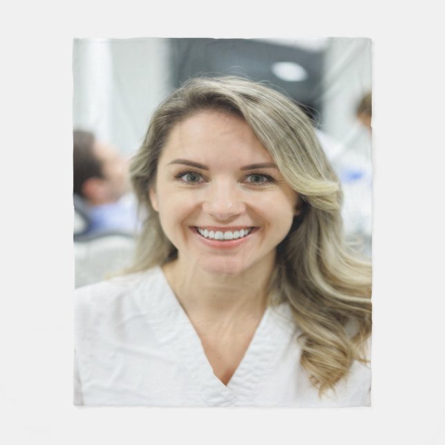 Dentist Photo Customize Personalize Fleecefilt (Framsidan)