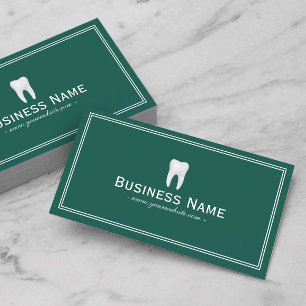 Dentist Plain Teal Grönt Minimalist Dental Office Visitkort
