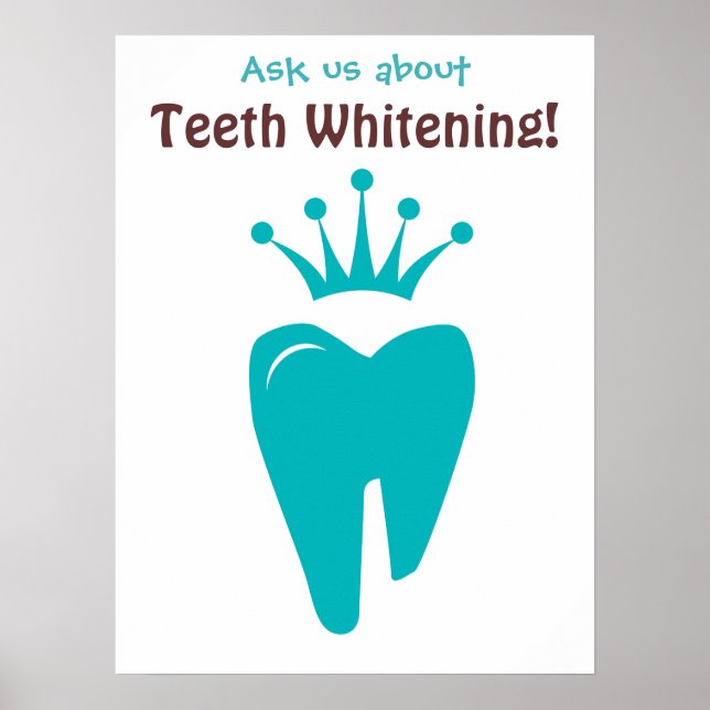Dentist Poster Cute Tooth Krona Logotyp Blue (Framsidan)