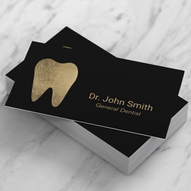 Dentist Professionell Black & Guld Dental Care Visitkort (Skapare uppladdad)