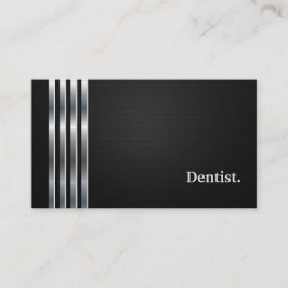 Dentist Professionell Black Silver Visitkort