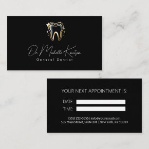Dentist Professionell Dental Möte Black Guld Visitkort