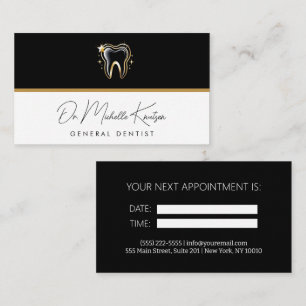 Dentist Professionell Dental Möte Black Guld Visitkort