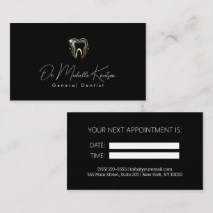 Dentist Professionell Dental Möte Black Guld Visitkort