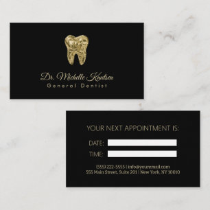 Dentist Professionell Dental Möte Black Guld Visitkort