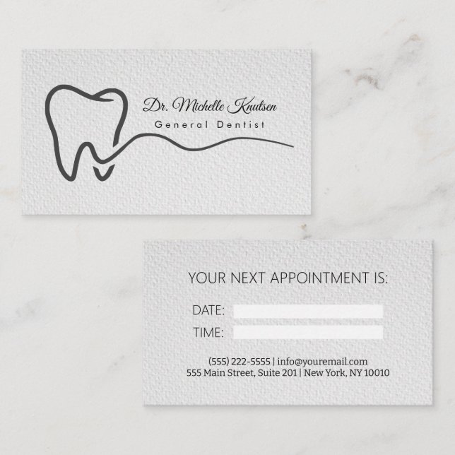 Dentist Professionell Dental Möte Business Visitkort (Fram/baksida)