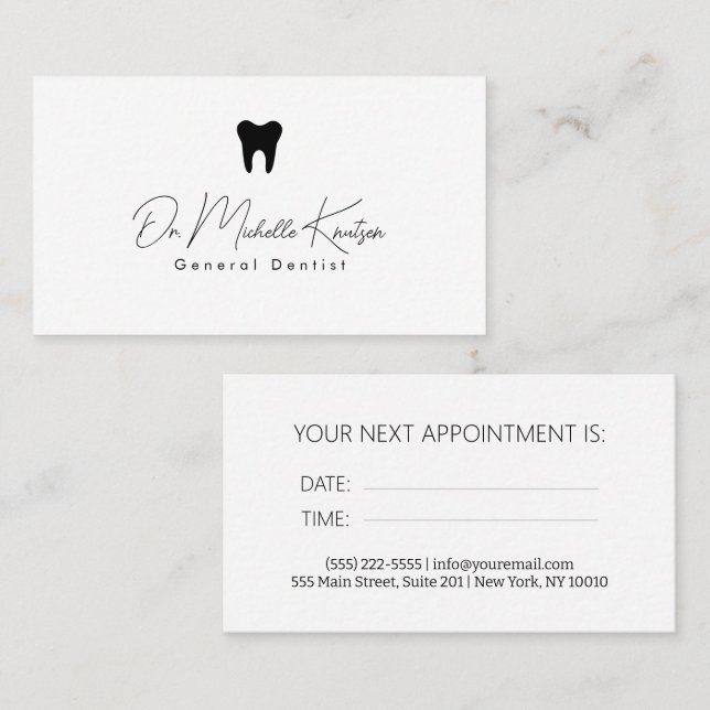 Dentist Professionell Möte tandläkare Visitkort (Fram/baksida)