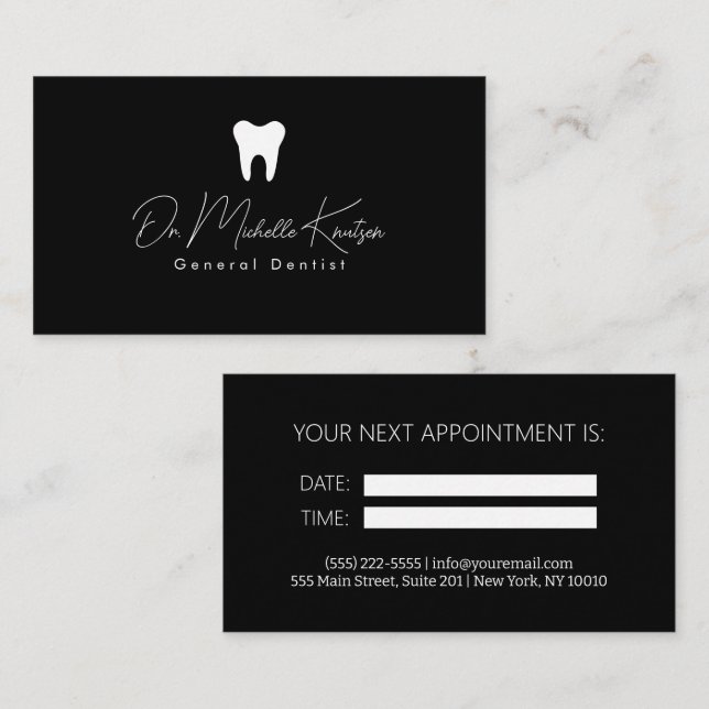 Dentist Professionell Möte tandläkare Visitkort (Fram/baksida)