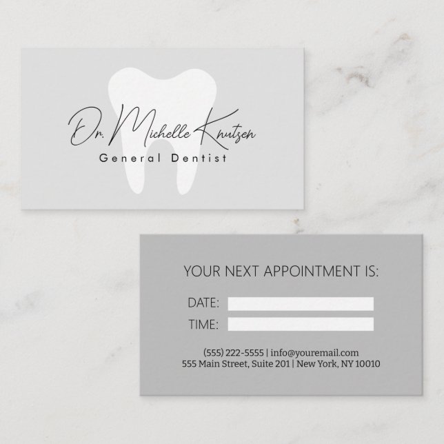 Dentist Professionell Möte tandläkare Visitkort (Fram/baksida)