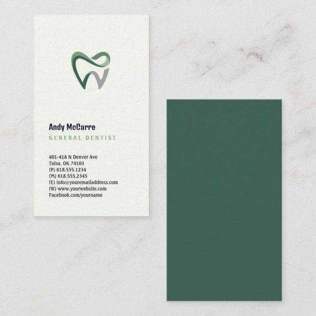 Dentist | PROFESSIONELL Visitkort (Fram/baksida)